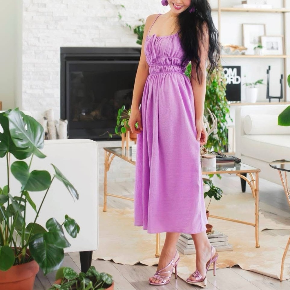 Elegant Purple Midi Dress
